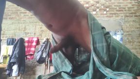 Desi Indian Assamese village gay boy having fun with no-one at home by showing his nude body