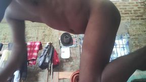 Desi Indian Assamese village gay boy having fun with no-one at home by showing his nude body