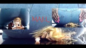 Bimbo Teen Pussy Crushed In Denim Jeans And Ass Smothered Unaware