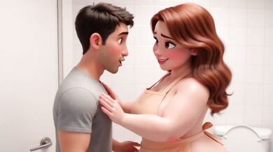 Woman’s Bathroom Surprise Turns Into Steamy Role Play Passion With Big Tits