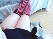 Femboy uses a onahole and cums multiple times