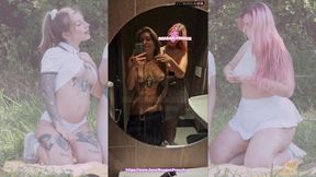 Reagan French & Ariia Guillard-lesbian Duo Exhibited In Mcdonalds Bathroom