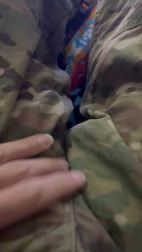 Army Soldier Shoots Hot Cum Shot Onto Some Red Briefs for a Follower (see 3:20 for the Big Shot)