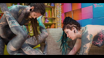 PRIVATE orgy 3on2, TATTOO teens - ANAL, ATM, DP, sloppy blowjob, ATOGM - punk, goth, alt porn - ZF027