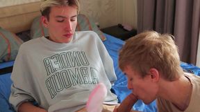 Two Guys Fucked a Cute Twink and Filled His Hole with Sperm