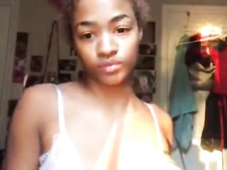 Ebony Teen Flashing Tits