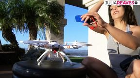 Sluts spreads legs on the sofa as they masturbate with a massive dildo