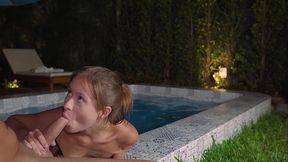 Put his huge cock in a tight ass of a stranger by the pool