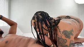 Curvy Bbw With Ink And Tongue Ring Sucks Thick Black Shaft