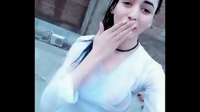 Kashmiri girl salma enjoy rain