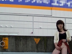 Japanese Crossdresser Outdoor Flashing.