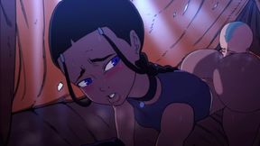 Avatar Aang's victory plow: Katara's huge booty takes a rough pounding