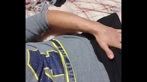 Crossdressing in neighbors bedroom.  Bras panties dildos