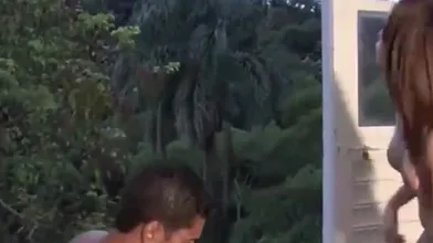 A Stud And A Shemale Have Sex On The Balcony