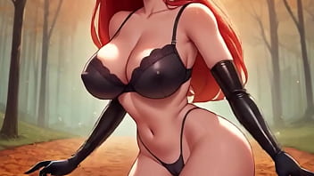 Latex Sexy Lingerie and Big Boobs Hard Nipples! Dance free