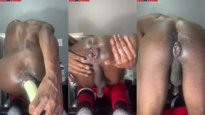 premum* slow motion black asshole does it all from the back with big loose bouncy anus