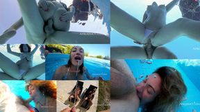 Underwater anal ass lick cum swallow and Golden shower
