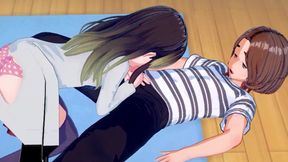 Anime sex scene with wild oral pleasure