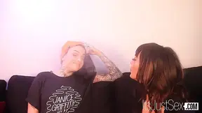 Tattooed goddess Janice Griffith stretches Leigh