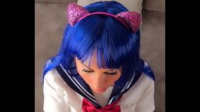 Hentai girl with big tits gives me an incredible BLOWJOB with deep throat