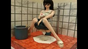 Hentai Doll Gets Fucked in Japanese Toilet for Ero Otaku Pleasure