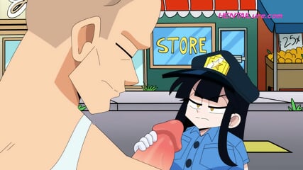 Audrey gets fucked hard over the cop car hood with handcuffs  FULL HD Cartoon