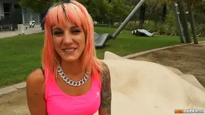 Ink-Slashed Babe Seduces With Tattooed Sleeves & Hot Oral Pleasure