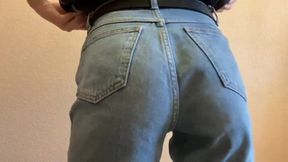 Spanking Surprise: A Tight Jeans Tease with a Bold Belt!