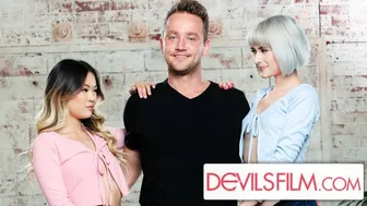 Lulu Chu and Jessie Saint Share a Hardcore Threesome with a Hung Stud