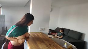 Stepdad caught me masturbating &mdash;  I joined in&#x2014;anal&#x1F44C; and double penetration on the kitchen table &mdash;  almost got caught
