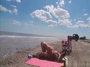 Incredibly sexy blonde nympho fucks total strangers at the beach