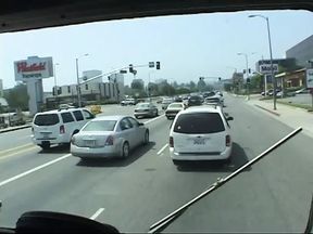 Three horny dudes invited redhead chick to drop off at her door in their bang van