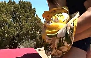 Ladyboy enjoys picnic