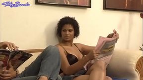 Brazilian mulatta slut takes it in the ass