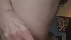 Big long white dildo anal fucking