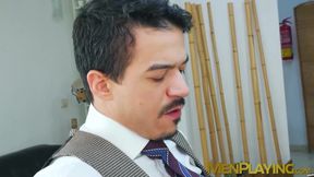 Barber Jonathan Miranda barebacked by classy hunk Leo Rosso