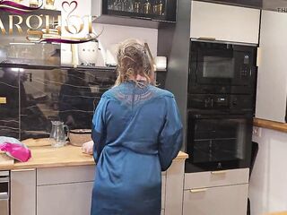 Morning 3-some at Breakfast My Husband and My Lover Fuck My Pussy on the Table