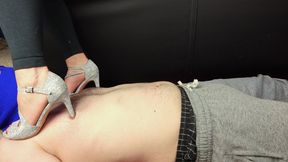 High heels Nipple trample and torment , femdom Jozi trampling