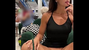 Amateur babe gives a wet sloppy blowjob in public
