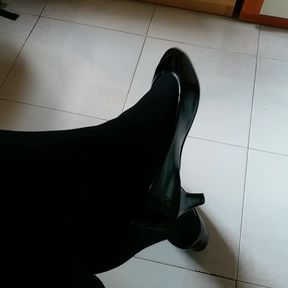 Black Patent Pumps with Pantyhose Teaser 31