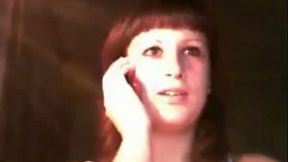 Filthy redhead chick shows her boobs and booty on webcam
