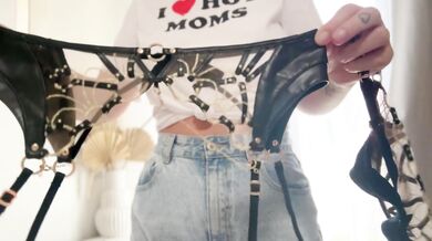 Lingerie Of The Month Honey Birdette Ayah 3pc bra thong garter stockings nylon