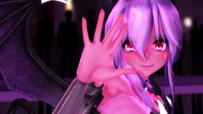 【MMD】Pole dance with huge breasts succubus【R-18】