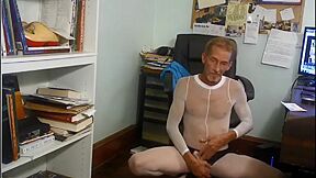 ROBERT RICHARD MILGATE SHEER WHITE BODYSTOCKING AND HEELS