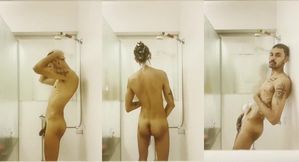 Twink shower jerk milked by hung straight guy