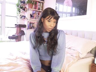 pov: vanniall teaches u how to tuck - Trans Angel Vanniall Shows How That babe Tucks Her Large Cock