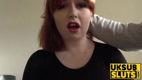 British redhead Kitty Misfit teases her pussy for fucking