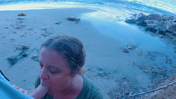 Stepson cheats with stepmom on the beach