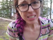 Nerdy Faery Rear View Standing Outdoor Piss