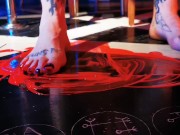 A little red paint. a splash of colour